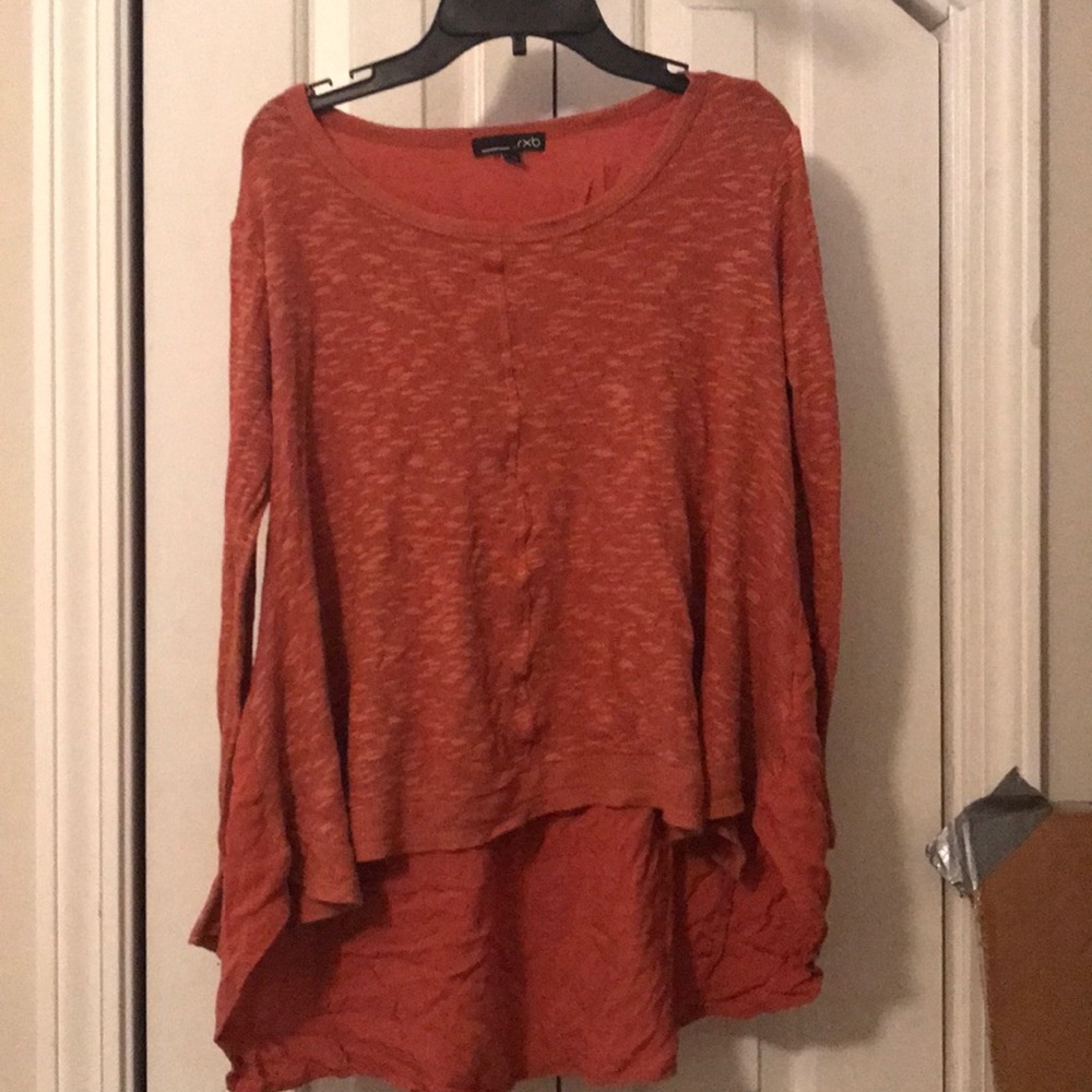 long sleeved burnt orange top